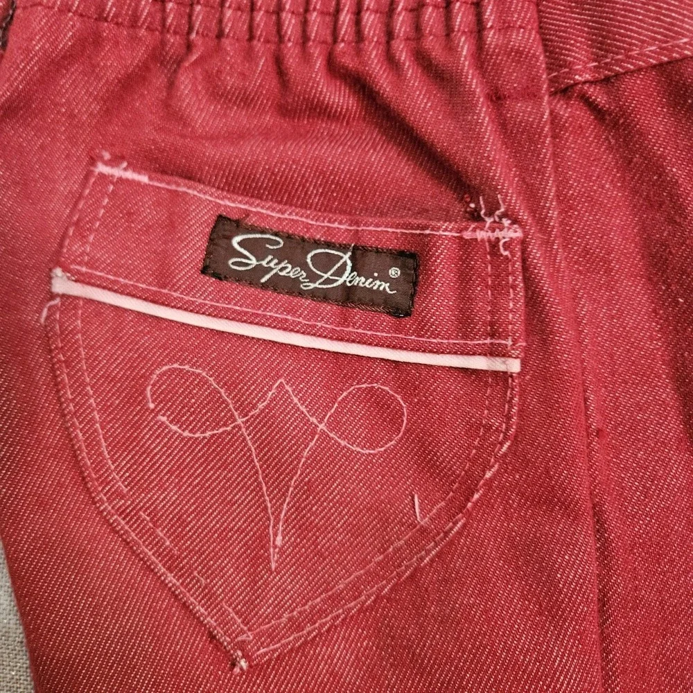 Vintage 70s JCPenney Super‎ Denim Pants Girls Size 5 Red